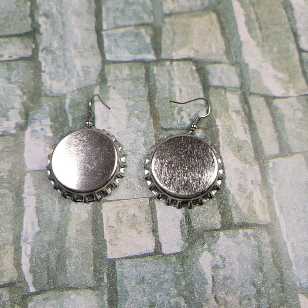 Minnie Mouse Bottle Cap Earrings Pink Silver Rare‎ - Picture 4 of 4